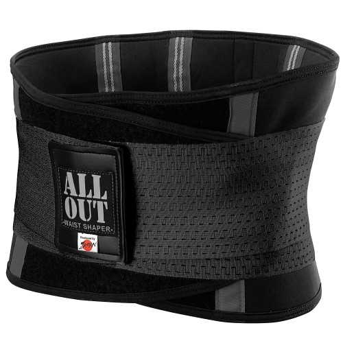 [ALL OUT POWER GRIP PRO] ALLOUT ウエストシェイパー シェイプアップベルト メンズ レディース 男女共用 (ブラック, M)画像