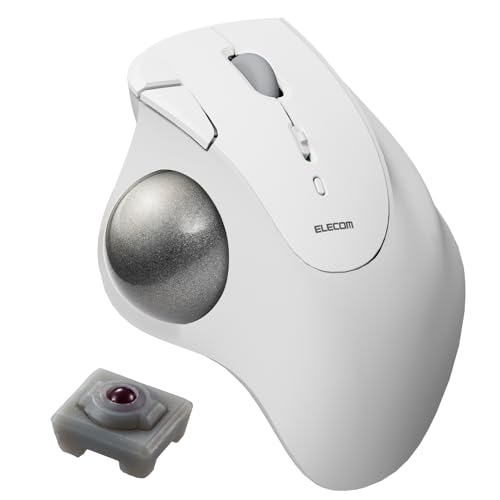 エレコム ワイヤレス トラックボールマウス IST Bluetooth 親指操作 36mmボール 人工ルビー支持 5ボタン Windows Mac Chromebook ホワイト M-IT10BRWH