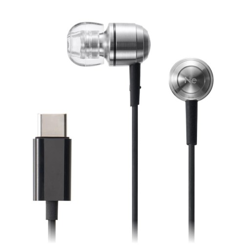 ラディウス radius HP-Q50C USB-C 接続 USB-C Type-C イヤホン カナル型 タイプC リモコン マイク付き ハンズフリー HP-Q50CS(シルバー)