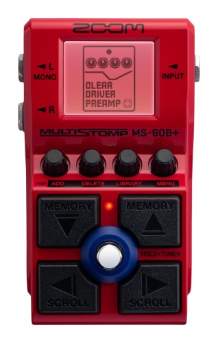 ZOOM MS-60B Plus ベースマルチエフェクター 100種以上のエフェクト＆アンプ搭載 コンパクトペダル チューナー内蔵 MSシリーズ レッド国内/3年保証