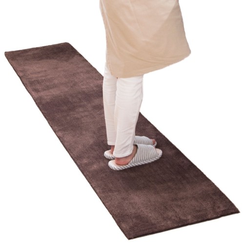 オカ 乾度良好Dナチュレ ロングマット ブラウン 約50cm×240cm (キッチンマットや玄関マット、リビングマットなど多目的に)