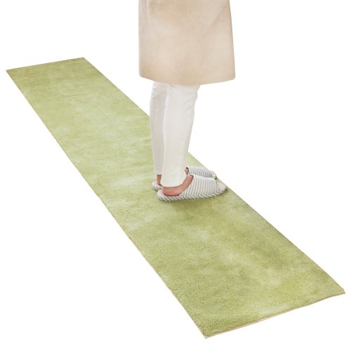 オカ 乾度良好Dナチュレ ロングマット グリーン 約50cm×270cm (キッチンマットや玄関マット、リビングマットなど多目的に)