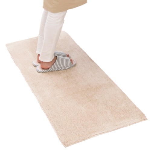 オカ 乾度良好Dナチュレ ロングマット ベージュ 約50cm×120cm (キッチンマットや玄関マット、リビングマットなど多目的に)