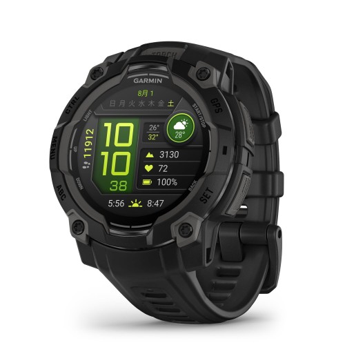 ガーミン(GARMIN) Instinct 3 45mmサイズ AMOLED Black Bezel with Black Band 010-02936-30 ランニング・ゴルフ・登山・サイクリング等30種類以上対応Android/iOS対応Suica機能搭載ビジネスシーンもOK日本