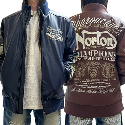 SALE!!25990円→19990円【NORTON(ノートン)メンズ】MAX デザイン衿スタンドリブPU 中綿 JKT ジャケット　243N1705｜FREE-GUY(フリーガイ)アパレル 服 ファッション