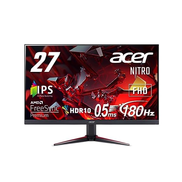 日本エイサー Acer Nitro ゲーミングモニター 27インチ IPS フルHD 180Hz 0.5ms PC/PS5/Xbox X/S向き ヘッドホン端子 スピーカー HDMI2.0 AMD FreeSync Premium HDR10 VG2｜palsamyuk　店