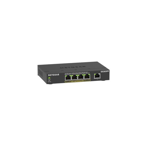 【置き目品】 サイバー空間歯車 NETGEAR スイッチングこしき 5界面 1G PoE+ (83W) 金属元素筐体 静音気違い受け答え 製造業者3年 アンマネージスイッチ GS305PP