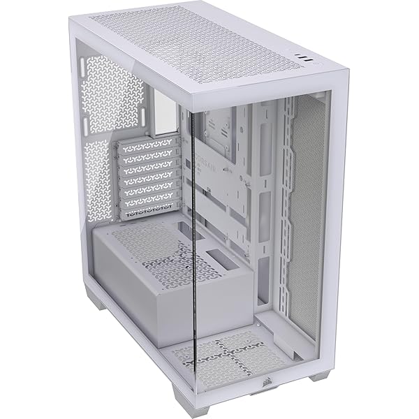 CORSAIR 3500X Tempered Glass 真っただ中円柱パソコン容れもの 白いこと CC-9011277-WW その他-パソコン・周辺機器