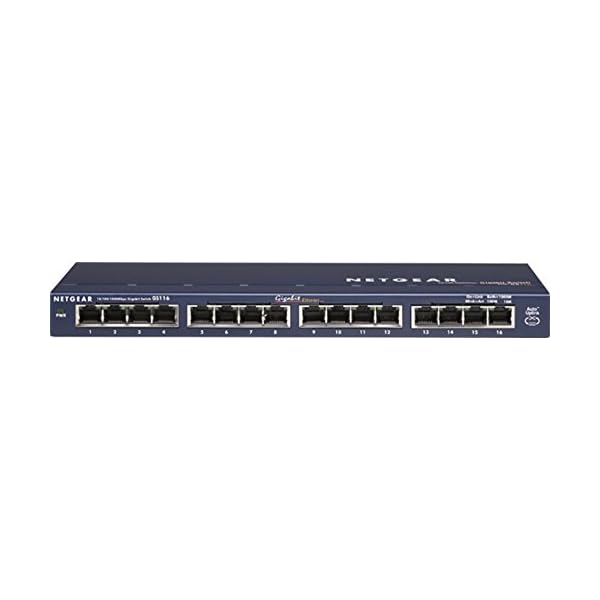 NETGEAR アンマネージ スイッチングこしき 16界面 卓上型パウダーコンパクト ギガビット 静音気違い受け答え 省ワット数腹積もり 法人向け GS116 GS116-200JPS