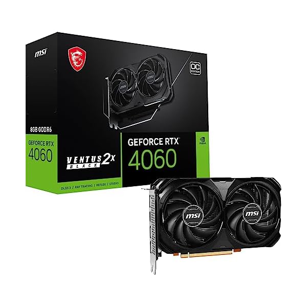 MSI GeForce RTX 4060 VENTUS 2X BLACK 8G OC グラフィクスゲーム盤 VD8560