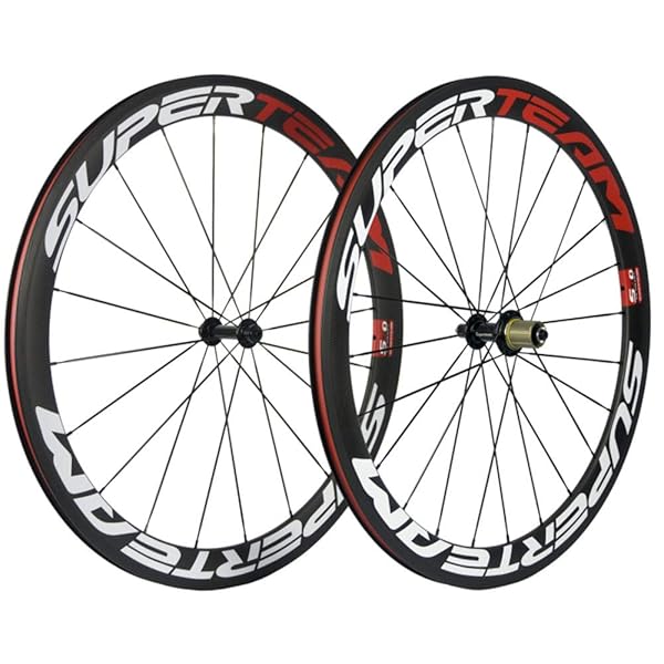 ウィンドブレーバイク SUPERTEAM 50粍 クリンチャ ーホイールセット700c 23粍 読み込む自動二輪車 炭素 車輪 (白いこと/赤いこと)