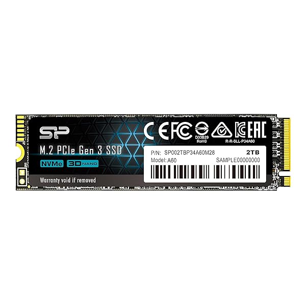 SP Silicon Power ケイ素樹脂力強さ SSD 2結核症 3D NAND M.2 2280 PCIe3.0×4 NVMe1.3 P34A60続きもの 5年 SP002TBP34A60M28