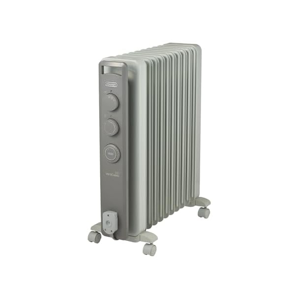 De'Longhi (デロンギ) オイルヒーター ヴェルティカルド RHJ21F1015-LG 電気ヒーター ゼロ風暖房 静音 乾燥しにくい 表面温度約80℃ 燃料補充不要 安全プラグ [10-13畳] [ホワイト&times;ライトグレー] デロンギファミリー｜palsamyuk　店