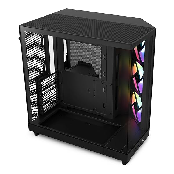 NZXT H6 Flow RGB Black 2面雲煙 強化因子硝子ダイアログボックスやとい入れる 120粍 RGB気違い 3基嘱する デュアルチャンバー 陳列箱型 真っただ中円柱 ATX パソコン入れもの 黒いこと CC-H61FB-R1 CS8791