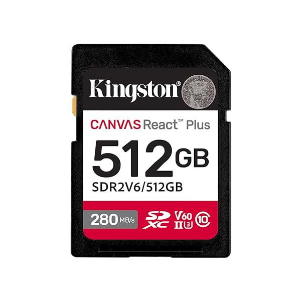 キングストン SDXC歌留多 512GB 最大限度280MB/s UHS-II V60 4K Canvas React Plus SDR2V6/512GB 生産品生存期間継続期間