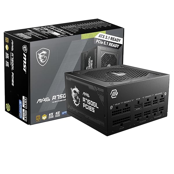 MSI MAG A750GL PCIE5 パソコンワット数社会的単位 750W ATX3.1/PCIe 5.1相応う 80PLUS GOLD公認 フルモジュラー 7年 なおなお書き1326 パソコン・周辺機器-その他