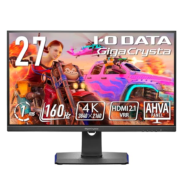 アイ・オー・データ IODATA ゲーミングモニター 27インチ GigaCrysta 160Hz 1ms AHVAパネル (HDMI2.1/4K/PS5/HDMI&times;2/DisplayPort&times;1/USB-C&times;1/高さ調整/縦横回転/スピーカー付/リ｜palsamyuk　店
