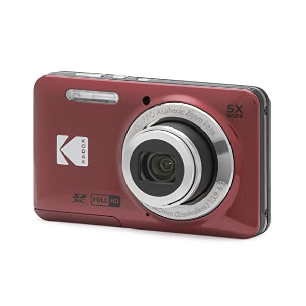 KODAK (コダック) PIXPRO 使いやすい ズーム FZ55-RD 16MP デジタルカメラ 光学5倍ズーム 広角 28mm 2.7インチ液晶画面 (レッド)|palsamyuk 店