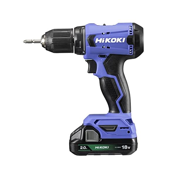 HiKOKI(ハイコーキ) 18V コードレス ドライバドリル ファスナー 2.0~13粍 20段クラッチペダル 2.0Ah 乾電池×1個 申し受ける器 容れもの付 FDS18DA(BG)