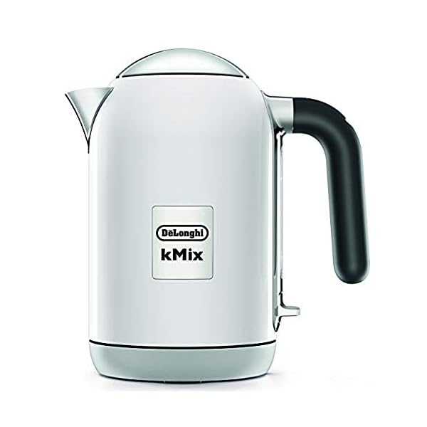 DeLonghi (デロンギ) 電気ケトル ケーミックス [kMix] ZJX650J-WH ステンレス 1.0L ワンプッシュオープン 異物混入防止フィルタ 見やすい水量計 簡単お手入れ [クールホワイト] デロンギファミリー登録で3年