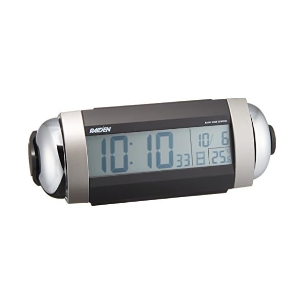 セイコークロック(Seiko Clock) セイコー 時辰儀 目覚まし時計時辰儀 電磁波 デジタル 大音の大きさ 呼びりん音 PYXIS ピクシス RAIDEN ライデン しろがね色 メタリック NR530S SEIKO