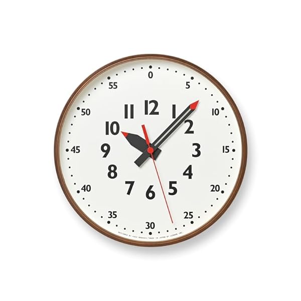 レムノス 掛け時計 アナログ 知育時計 天然色木地 茶 fun pun clock ふんぷんくろっく YD14-08 S BW Lemnos