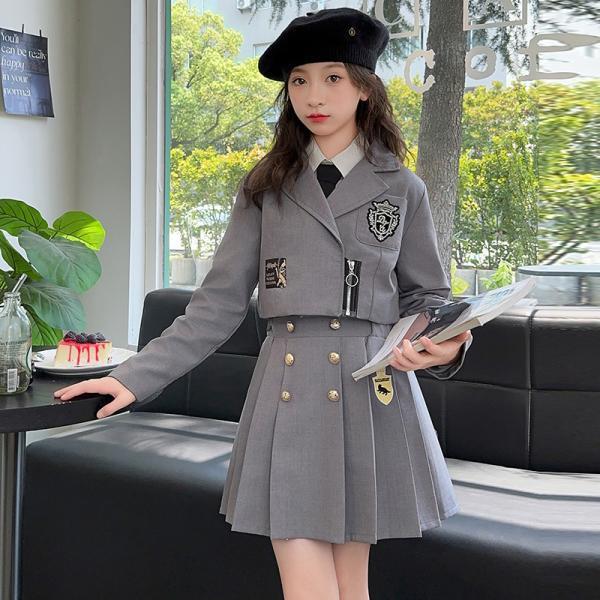 卒業式 小学校 女子 スーツ 入学式 女の子 フォーマルスーツ チェック柄 子供服 セットアップ スカートセット 2点セット ジュニア服 七五三 6,095円