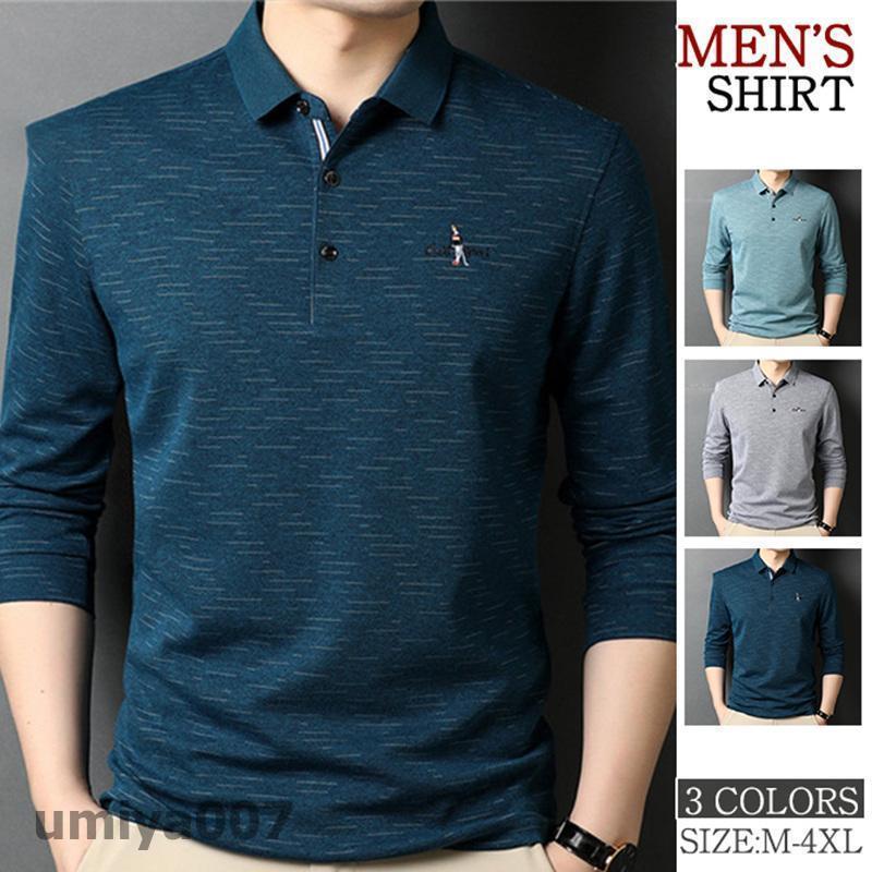 ゴルフ御召しもの メンズ スポーツシャツ 長袖 ティーシャツ 刺しゅう POLO 成人男性服 運動競技 商行為 馬鹿でかい大いさ 心地好い トップス 御膳上等感 差し上げ物