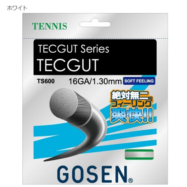 ゴーセン メンズ レディース テックガット TECGUT 16 庭球 庭球ガット 20張入り口・入口 ホンブルグ帽感 白いこと 白 貨物輸送無料 GOSEN TS600