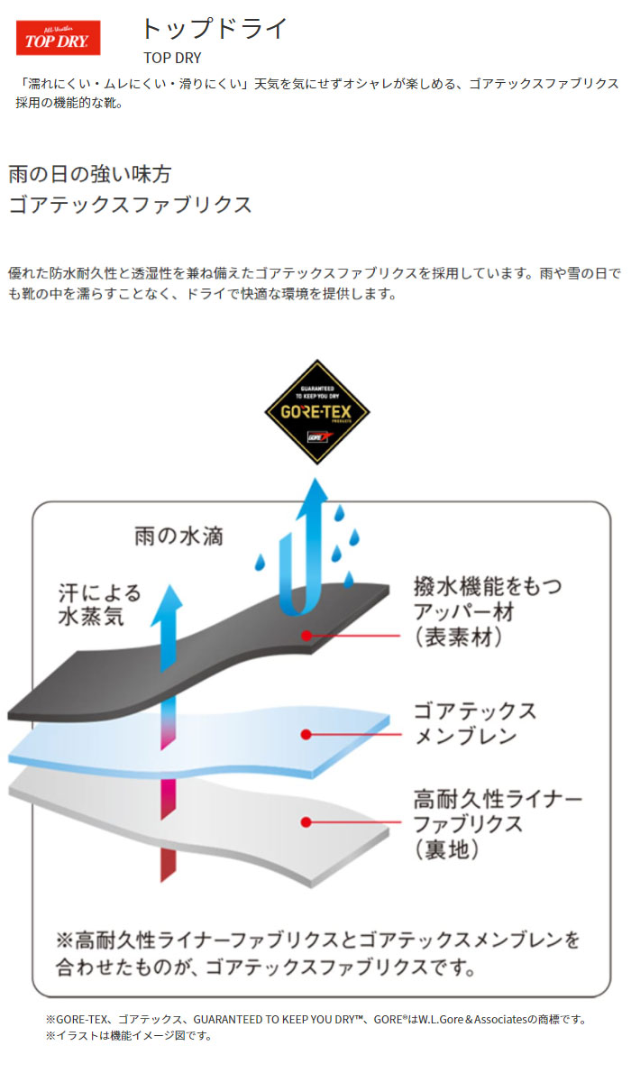 レディース トップドライ ゴアテックス ロング ブーツ Tdy3860ha カジュアルシューズ 防水 撥水 5cmヒール レインブーツ 長靴 晴雨両用 アサヒシューズ Asahi Shoes 3aircadets Ca