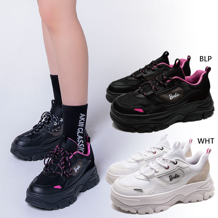 アキクラシック レディース バービー アーバン オーバーソール BARBIE URBAN OVERSOLE ダッドスニーカー シューズ 紐靴 ローカット ホワイト 白 ブラック 黒 送料無料 AKIII CLASSIC AKC-0097