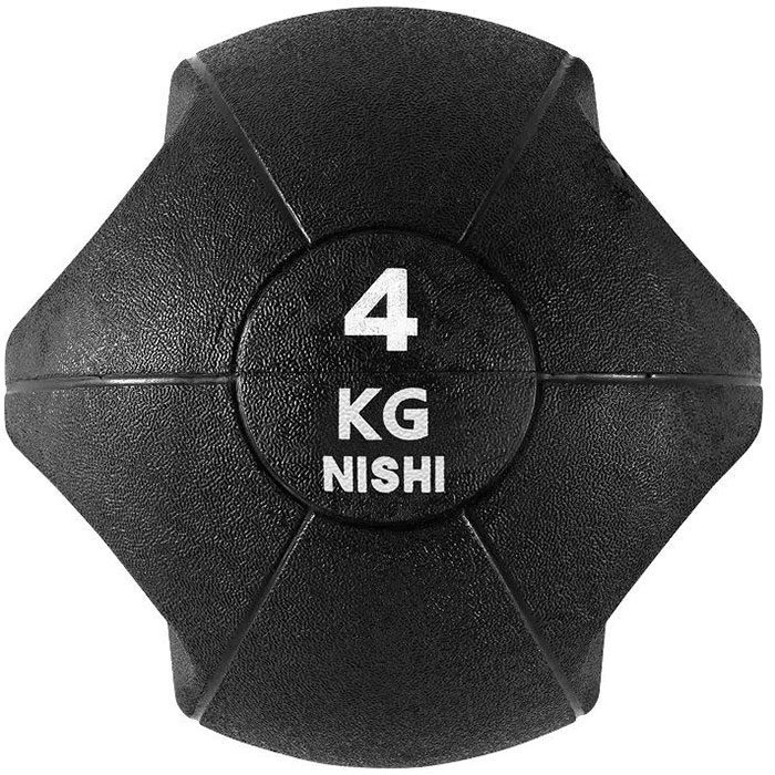 4.0kg ニシスポーツ メンズ レディース ダブルグリップメディシンボール 陸上競技 トレーニング用品 ブラック 黒 送料無料 NISHI 3833B014
