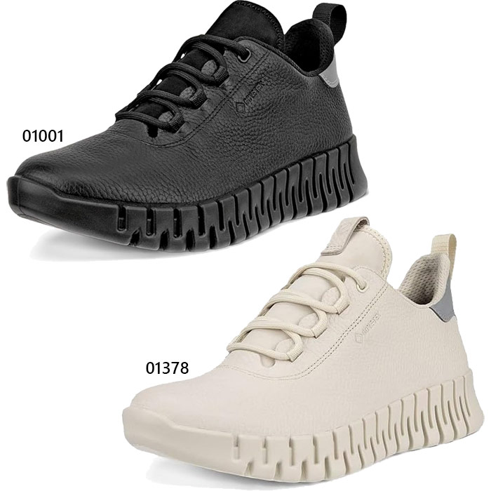 エコー レディース グルーヴ gruuv レザー Gore-Tex スニーカー ゴアテックス 防水 スニーカー シューズ 紐靴 ローカット 本革 レザー ブラック 黒 ベージュ 送料無料 ecco 218233｜スポーツゴリラ