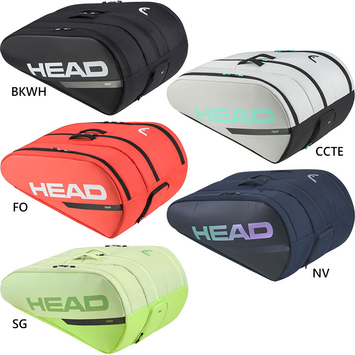 12本入れ ヘッド メンズ レディース ツアー ラケットバッグ TOUR RACQUET BAG XL テニスバッグ 鞄 ブラック 黒 ネイビー オレンジ グリーン シルバー 緑 送料無料 HEAD 260614 260805 260814 260905 260914