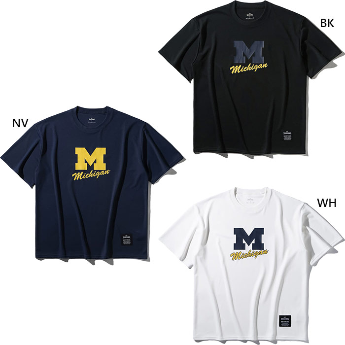 スポルディング メンズ レディース Tシャツ ミシガン Mロゴ クラシック バスケットボールウェア トップス 半袖Tシャツ ホワイト 白 ブラック 黒 ネイビー 送料無料 SPALDING SMT25139M