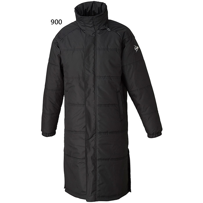 ダンロップ メンズ レディース ロングコート LONG COAT 上着 アウター トップス ベンチコート 観戦 テニス ブラック 黒 送料無料 DUNLOP DAF6341