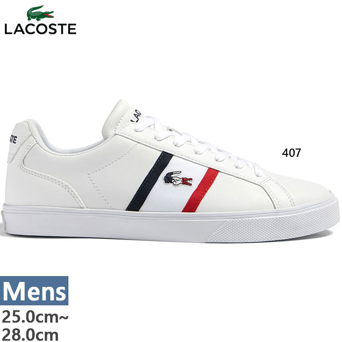 【4月中旬入荷予約商品】 ラコステ メンズ レロンド プロ トリ LEROND PRO TRI 123 1 CMA スニーカー シューズ 紐靴 ローカット カジュアル レザー ホワイト 白 送料無料 LACOSTE 45CMA0055