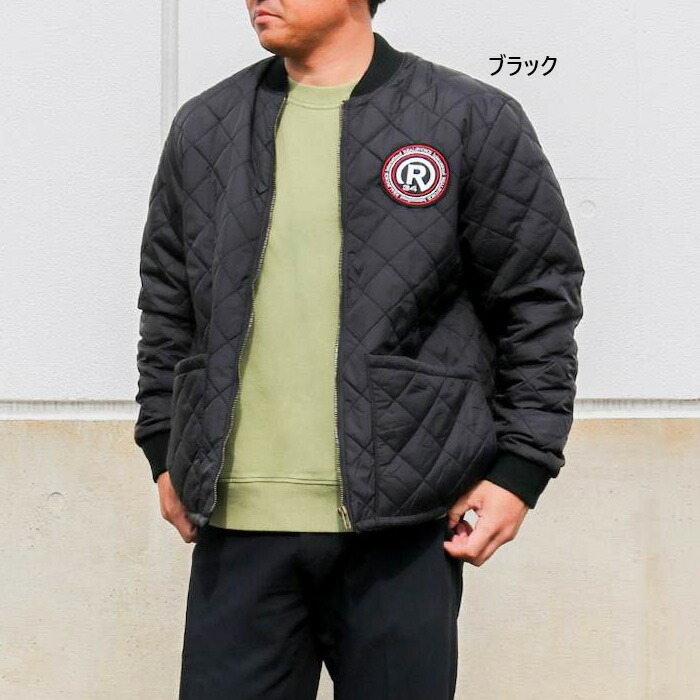 リアルビーボイス メンズ レディース ステンシル キルティング ジャケット STENCIL QUILTING JACKET カジュアルウェア トップス 長袖 ブラック 黒 送料無料 RealBvoice 10481-12079