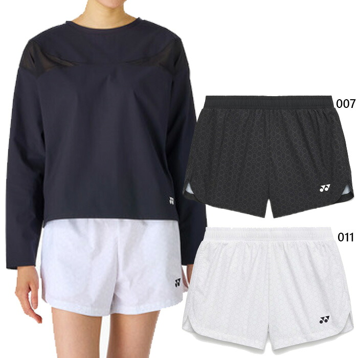 ヨネックス レディース ショートパンツ テニス バドミントンウェア ボトムス UVカット 吸汗速乾 ホワイト 白 ブラック 黒 送料無料 YONEX 25117