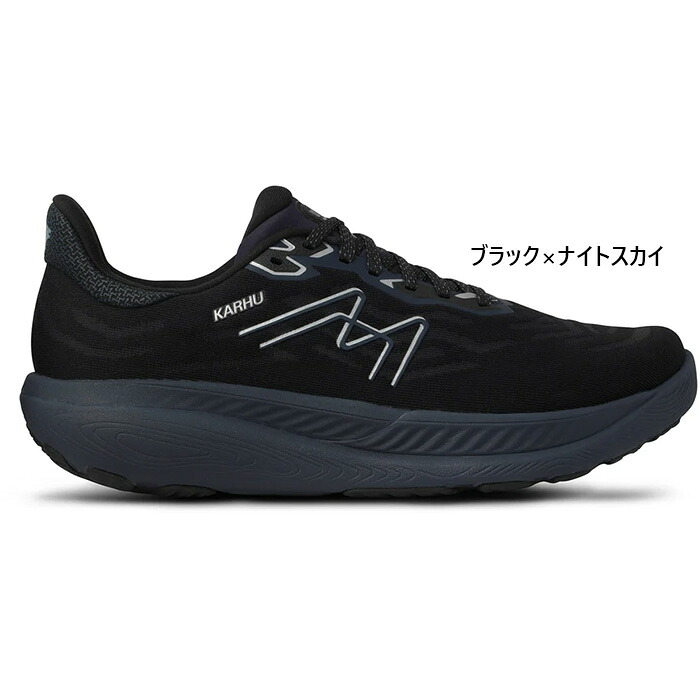 2E幅 幅広 カルフ メンズ イコニ 3.5 ハイボリューム IKONI 3.5 Hivo ランニングシューズ ジョギング マラソン スニーカー シューズ 紐靴 ワイド幅 ブラック 黒 送料無料 KARHU KH102816