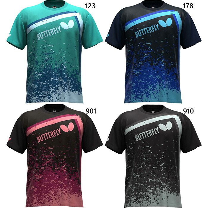 バタフライ メンズ レディース ブリンカ・Tシャツ 卓球ウェア トップス 吸水速乾 ブラック 黒 ネイビー ブルー 青 送料無料 Butterfly 47910