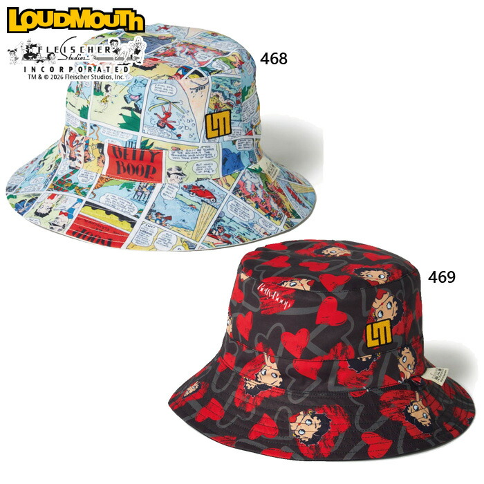 ラウドマウス メンズ レディース ベティー ブープ LOUDMOUTH×Betty Boop リバーシブルコラボハット ゴルフ用品 帽子 撥水加工 送料無料 LOUDMOUTH 866928