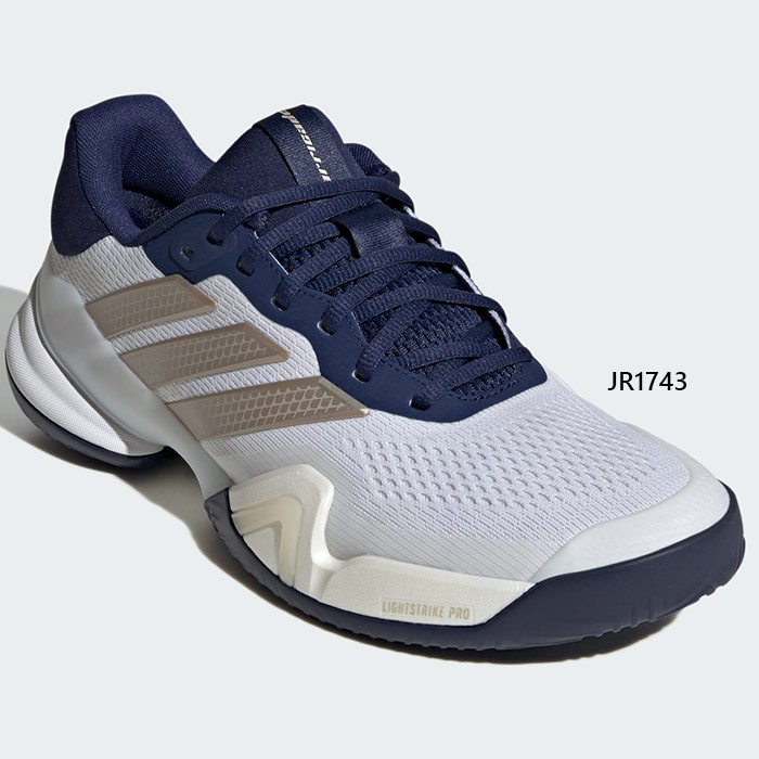 アディダス メンズ 防柵 14 庭球 Barricade 14 Tennis 庭球シューズ 捉え所のない厚地の外套用 白いこと 白 貨物輸送無料 adidas JR1743