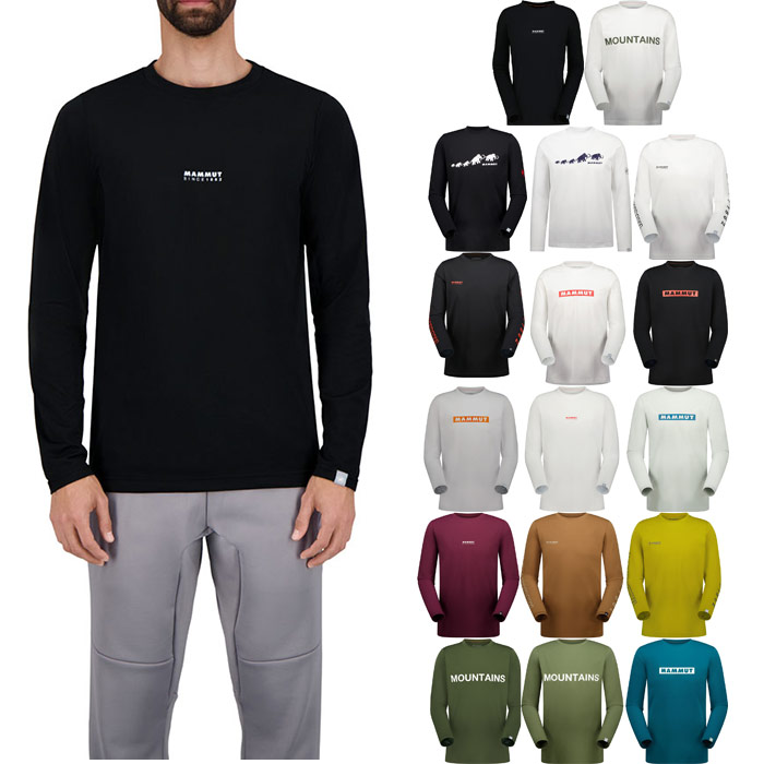 マムート メンズ ロゴ プリント ロングスリブ ティー アジアンフィット QD Logo Print Longsleeve T-shirts AF 長袖Tシャツ トップス ロンT ホワイト 白 ブラック 黒 グレー 送料無料 Mammut 1016-01030