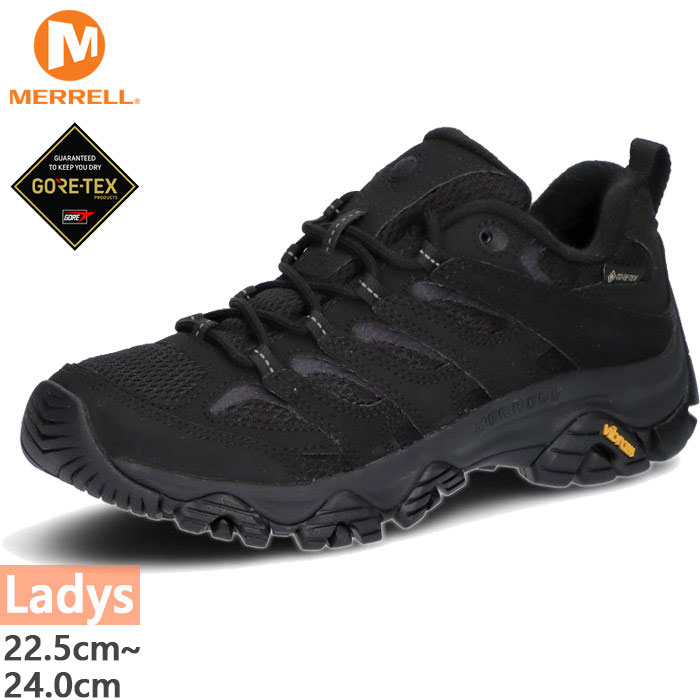 メレル レディース モアブ 3 シンセティック ゴアテックス MOAB 3 SYNTHETIC GORE-TEX 登山靴 山登り トレッキングシューズ 防水 アウトドア ブラック 黒 送料無料 MERRELL W500426