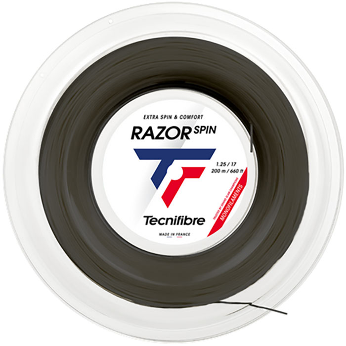 200m テクニファイバー レーザ回転運動 RAZOR SPIN 硬式庭球機材 渦巻きガット 縒り糸 黒いこと 黒 貨物輸送無料 tecnifibre 04RRASPI15 04RRASPI20 04RRASPI25 04RRASPI30