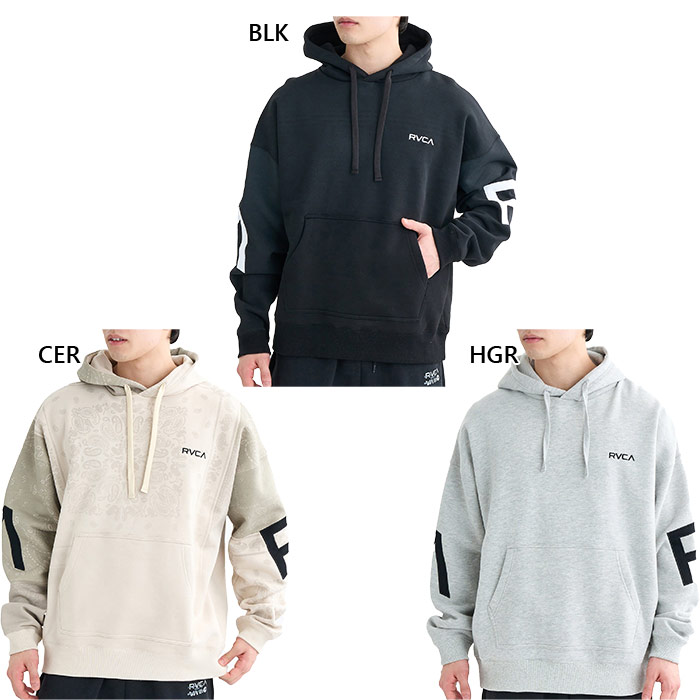 ルーカ メンズ バック サイド アーチBACK SIDE ARCH RVCA HD パーカー パーカー トップス カジュアルウェア 長袖 プルオーバー ブラック 黒 グレー 灰色 送料無料 RVCA VA BF042015｜スポーツゴリラ