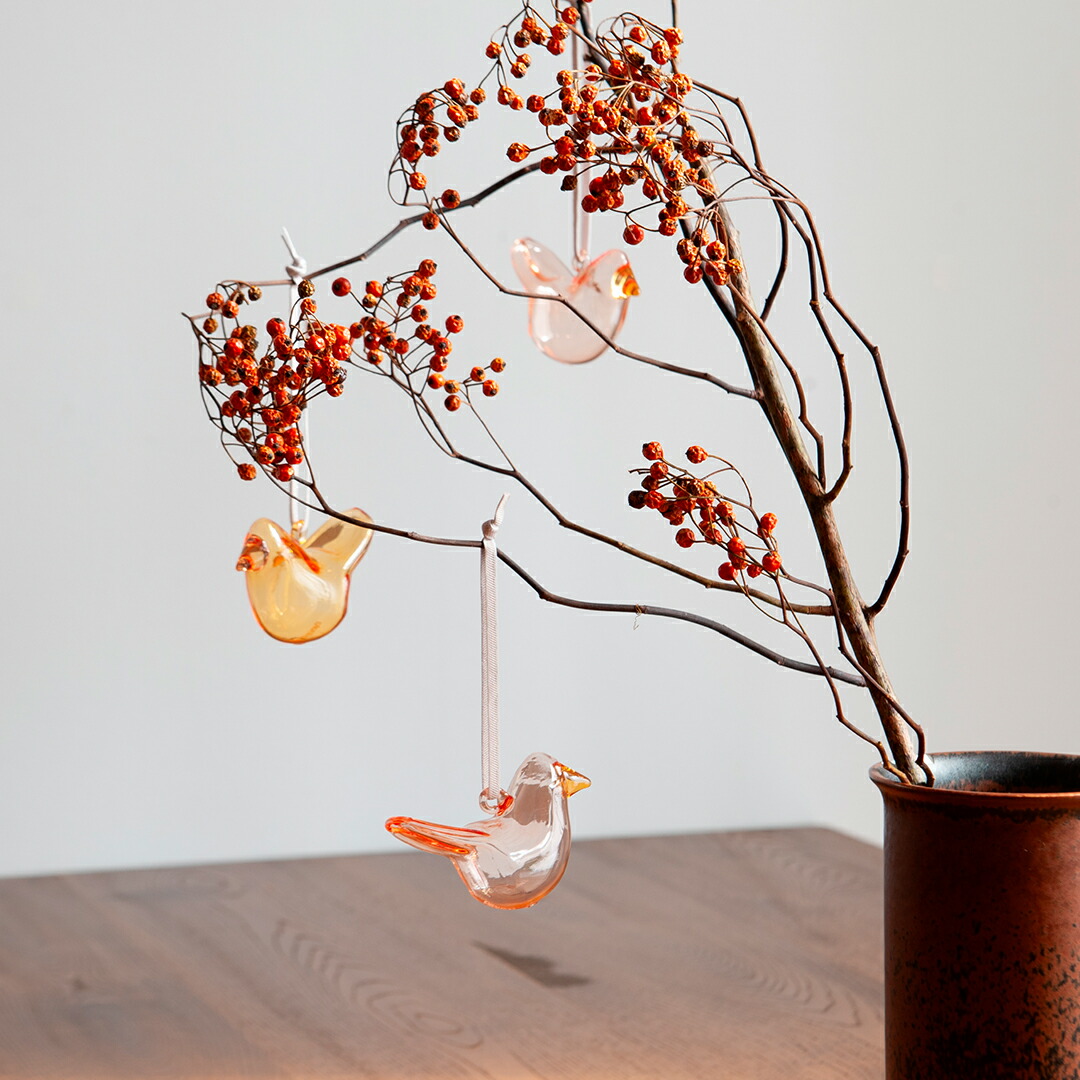  イッタラ　ガラスバード　オーナメント　３個セット　レッド イッタラ ガラスバード 3個セット レッドiittala/Arabia|北欧食器の