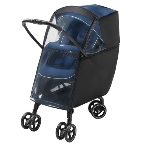Aprica(アップリカ) ベビーカー用レインカバー レインカバー タイプ1 ラクーナ、カルーンエアー、ルーチェ、ルンルン対応 (ブラック) 2023917