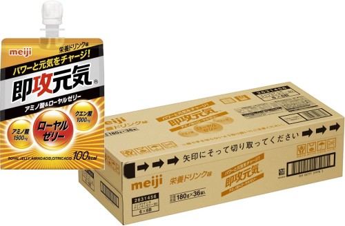 即攻元気ゼリー アミノ酸ローヤルゼリー 栄養ドリンク味 180g×36個 ケース 明治